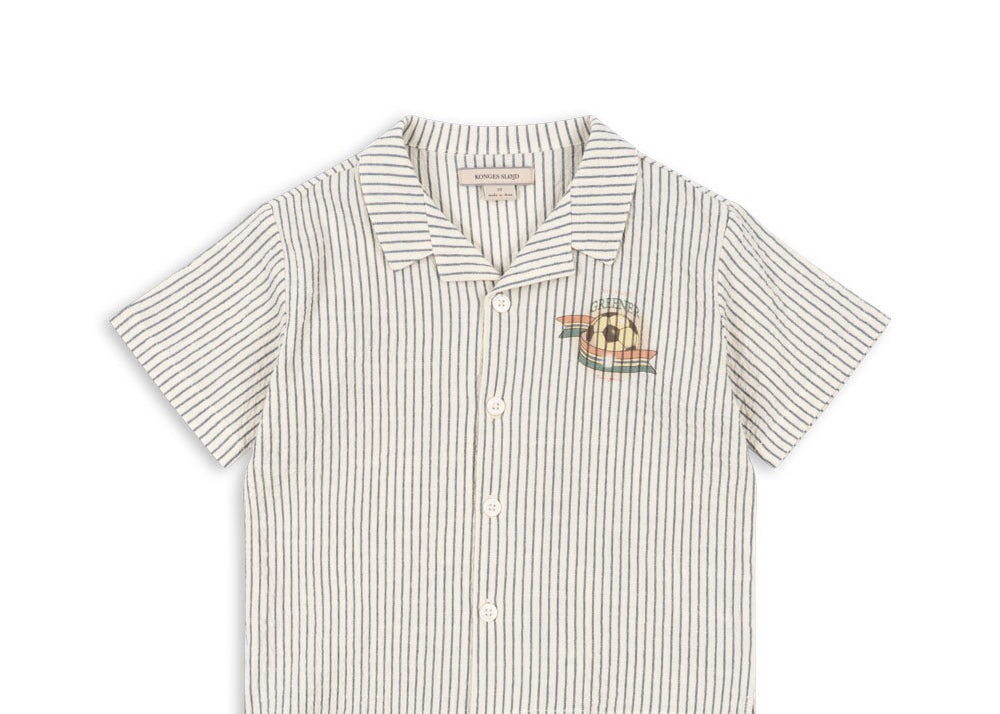 Konges Sløjd A/S WOVEN SHORT SLEEVE SHIRTS stripe bluie