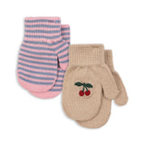 Konges Sløjd A/S MITTENS cherry/stripe