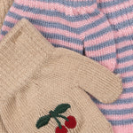 Konges Sløjd A/S MITTENS cherry/stripe