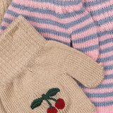Konges Sløjd A/S MITTENS cherry/stripe