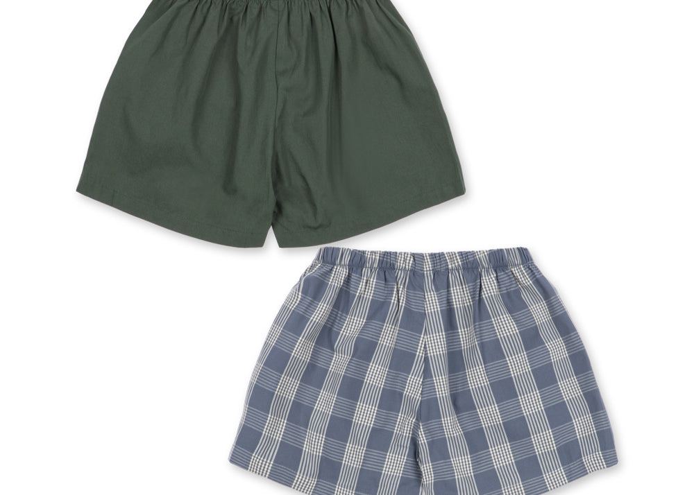 Konges Sløjd A/S WOVEN SHORTS & BLOOMERS flint check/cilantro