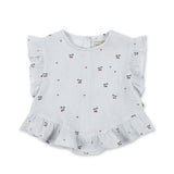 Konges Sløjd A/S WOVEN SHORT SLEEVE SHIRTS cherry blue coeur