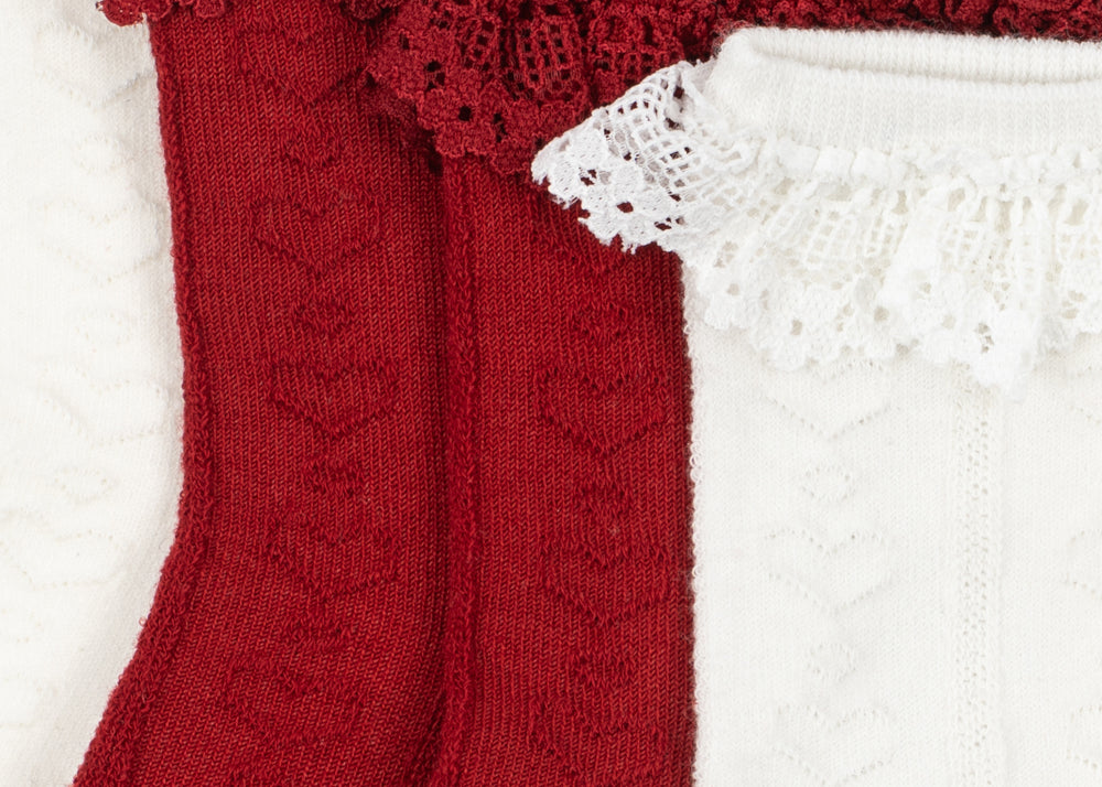Konges Sløjd A/S SOCKS red/off white