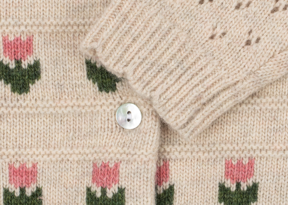 Konges Sløjd A/S KNITTED CARDIGANS cream and tulips