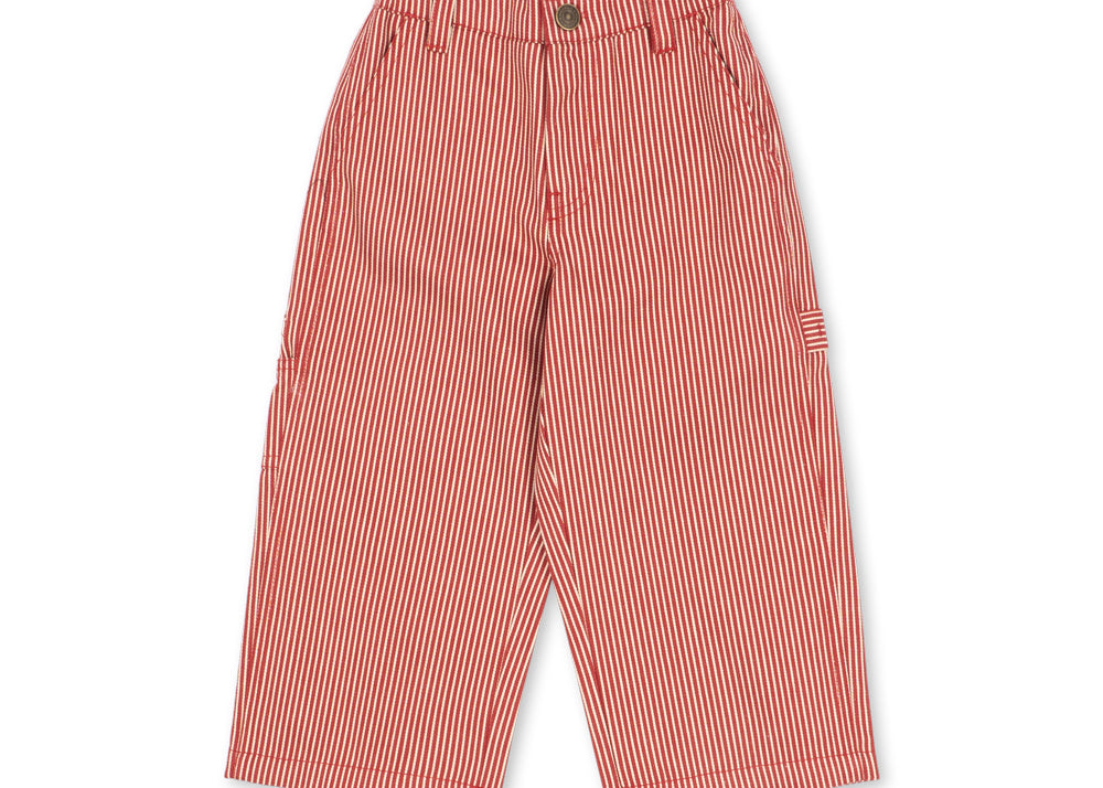 Konges Sløjd A/S WOVEN PANTS milk rouge stripe