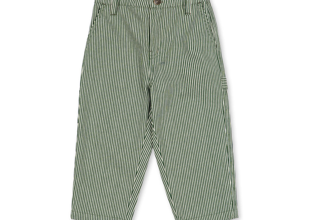 Konges Sløjd A/S WOVEN PANTS milk verte stripe